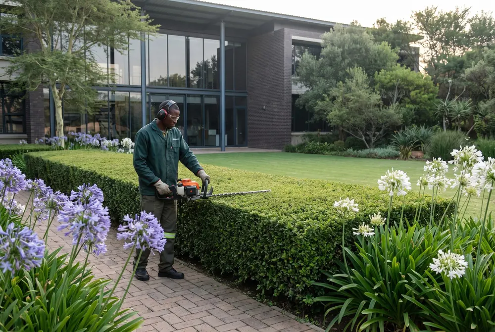 Erf crew working at a property in Bryanston, Gauteng